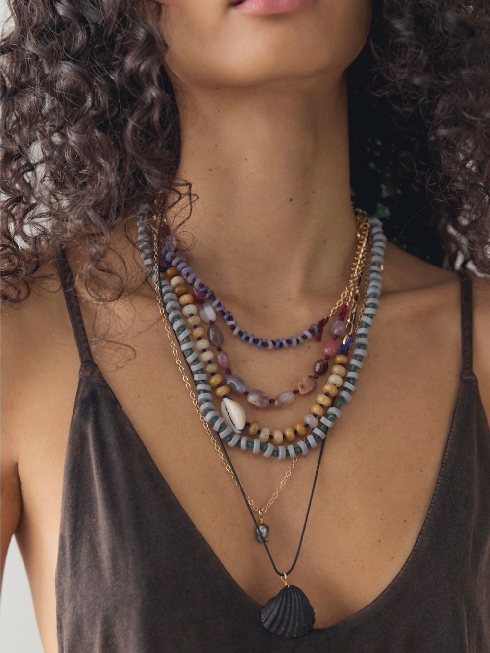 Free People Hailee Semiprecious Beaded Necklace